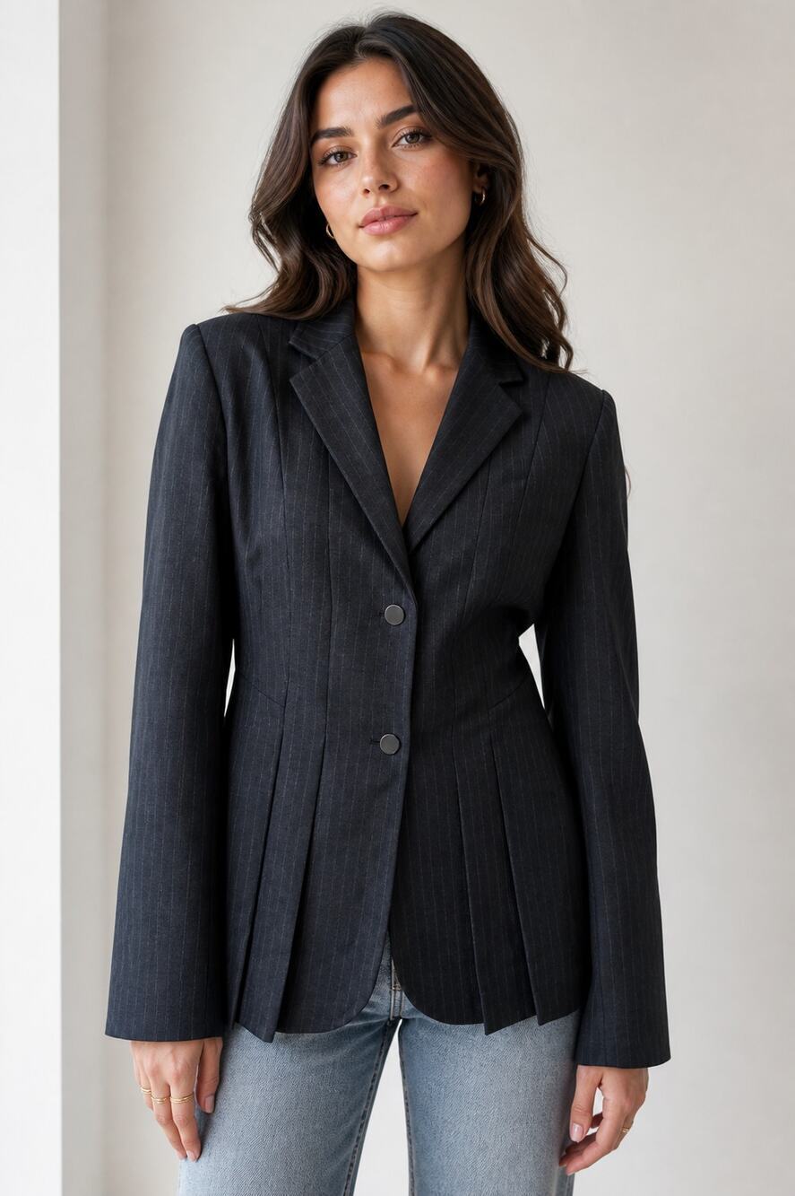 Calvin Klein Dark Gray Pinstripe Blazer Size 2